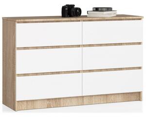 Komoda K120 6SZ sonoma / biela