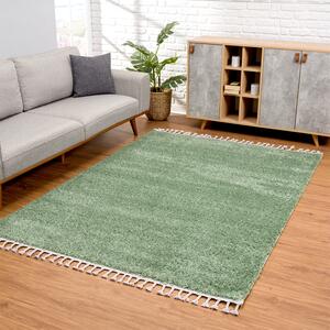 Dekorstudio Jednofarebný shaggy koberec PULPY zelený Rozmer koberca: 80x400cm