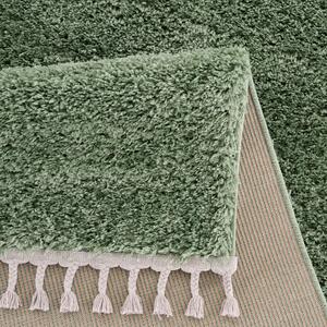 Dekorstudio Jednofarebný shaggy koberec PULPY zelený Rozmer koberca: 80x300cm