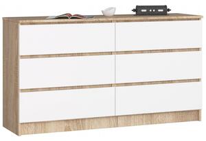 Komoda K140 6SZ sonoma / biela
