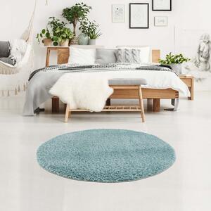 Dekorstudio Jednofarebný okrúhly koberec PULPY svetlomodrý Priemer koberca: 120cm