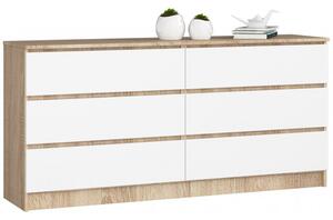 Komoda K160 6SZ sonoma / biela