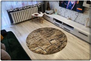Dekorstudio Okrúhly vintage koberec Tehla Priemer koberca: 160cm