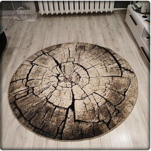 Dekorstudio Okrúhly vintage koberec Drevo Priemer koberca: 120cm