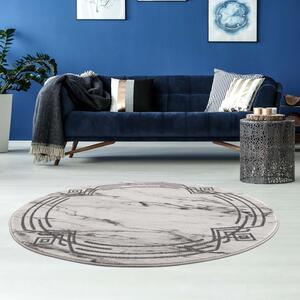 Dekorstudio Moderný okrúhly koberec NOA - vzor 9297 sivý Priemer koberca: 160cm