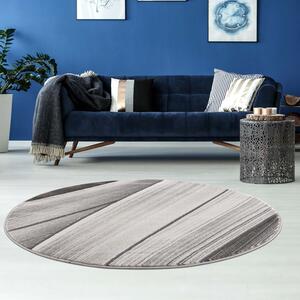 Dekorstudio Moderný okrúhly koberec NOA - vzor 9258 sivý Priemer koberca: 120cm