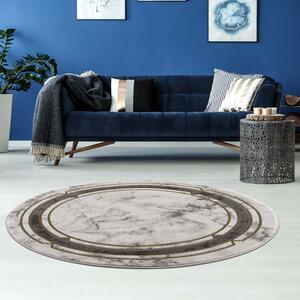 Dekorstudio Moderný okrúhly koberec NOA - vzor 9266 zlatý Priemer koberca: 120cm