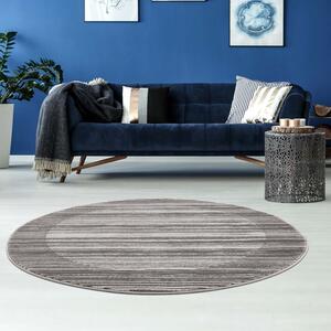 Dekorstudio Moderný okrúhly koberec NOA - vzor 9301 sivý Priemer koberca: 120cm