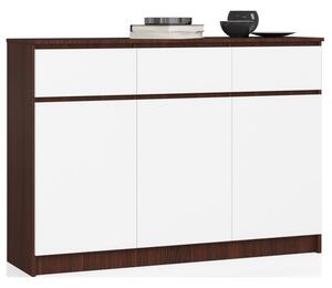 Komoda K140 3D3SZ wenge / biela