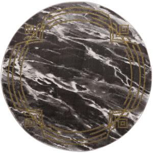 Dekorstudio Moderný okrúhly koberec NOA - vzor 9297 čierny Priemer koberca: 120cm