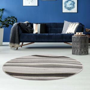 Dekorstudio Moderný okrúhly koberec NOA - vzor 9314 sivý Priemer koberca: 120cm