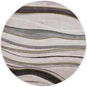Dekorstudio Moderný okrúhly koberec NOA - vzor 9314 sivý Priemer koberca: 120cm