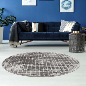 Dekorstudio Moderný okrúhly koberec NOA - vzor 9328 sivý Priemer koberca: 120cm