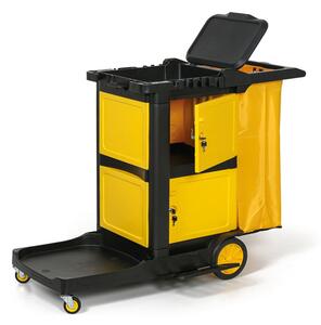 Multifunkčný upratovací vozík, žltý