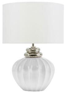 Stolná lampa krémová biela keramický podstavec okrúhle látkové tienidlo moderný štýl obývačka spálňa