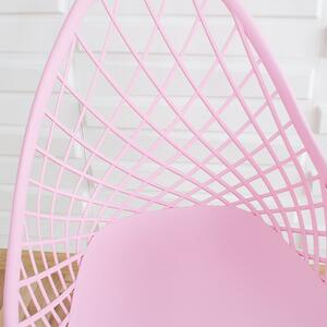 Dekorstudio Jedálenská stolička OSLO ružová na čiernych kovových nohách