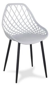 Dekorstudio Jedálenská stolička OSLO sivá na čiernych kovových nohách