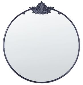 Nástenné zrkadlo okrúhle čierne kovové ⌀ 67 cm dekoratívne glamour štýl závesné dekorácie