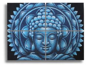 Obraz Modrý Buddha Mandala Brokátový detail 30x40cm x 4