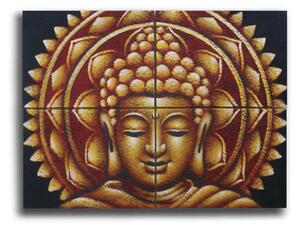 Obraz Zlatý Buddha Mandala Brokátový detail 30x40cm x 4