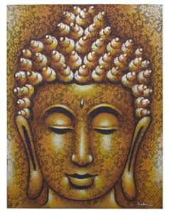 Obraz Buddha zlatý brokát 60x80cm