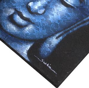Obraz Buddha modrý brokát 60x80cm