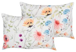 Sada 2 záhradných dekoratívnych vankúšov viacfarebná kvetovaný vzor polyester 40 x 60 cm moderné vodoodolné vankúše