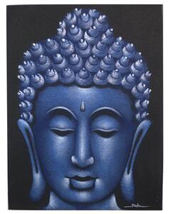 Obraz Buddha pieskovaný modrý 60x80cm