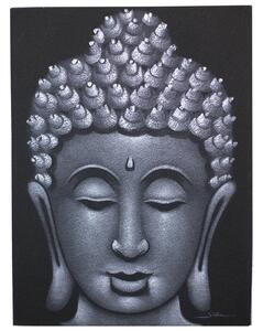 Obraz Buddha pieskovaný šedý 60x80cm