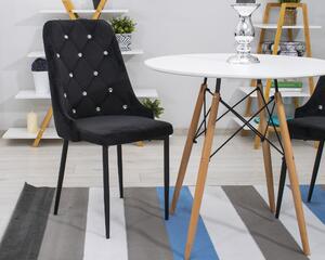 Dekorstudio Luxusná zamatová stolička s kryštálmi AMORE - čierna