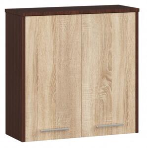 Kúpeľňová závesná skrinka FIN W60 2D-wenge / sonoma