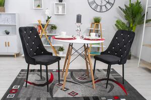 Dekorstudio Luxusná zamatová stolička s kryštálmi AMORE - čierna