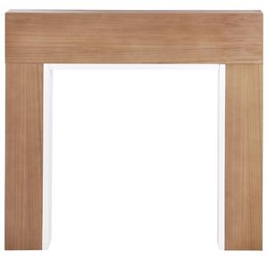 Krbová rímsa biela svetlé drevo MDF 110 x 19 x 102 cm krbové obloženie moderný klasický štýl obývacia izba