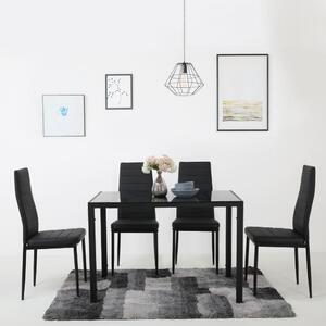 Jedálenský set 4x stolička + stôl Catina Austin - Čierna