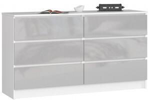 Komoda K120 6SZ CLP-metalic / biela