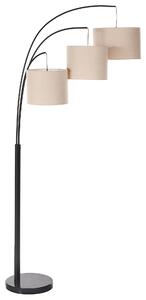Stojaca lampa béžová čierna kovový podstavec 3 látkové tienidlá moderný industriálny štýl obývačka spálňa kancelária