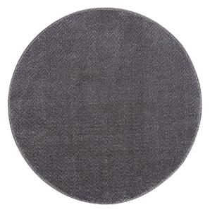 Dekorstudio Okrúhly jednofarebný koberec FANCY 805 - sivý Priemer koberca: 120cm
