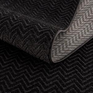 Dekorstudio Okrúhly jednofarebný koberec FANCY 805 - čierny Priemer koberca: 200cm