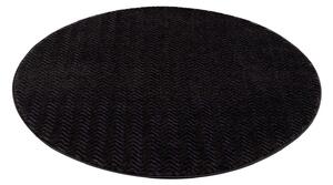 Dekorstudio Okrúhly jednofarebný koberec FANCY 805 - čierny Priemer koberca: 200cm