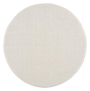 Dekorstudio Okrúhly jednofarebný koberec FANCY 805 - smotanovo biely Priemer koberca: 200cm