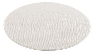 Dekorstudio Okrúhly jednofarebný koberec FANCY 805 - smotanovo biely Priemer koberca: 200cm