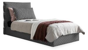 Sivá čalúnená jednolôžková posteľ s úložným priestorom s roštom 90x200 cm Sleepy Luna – Miuform