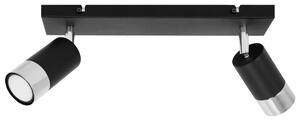 Stropné svietidlo HUGO, 2x čierne/chrómové kovové tienidlo, (možnosť polohovania)
