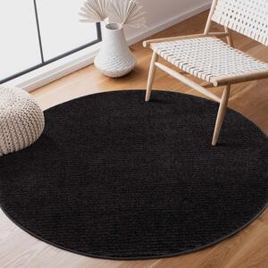 Dekorstudio Okrúhly jednofarebný koberec FANCY 900 - čierny Priemer koberca: 160cm