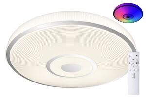 Stropné LED svietidlo Rainbow K 24W + RGB 6W, 3000-6500K, 2500lm, Ø380, biela / trblietavý efekt + diaľkové ovládanie