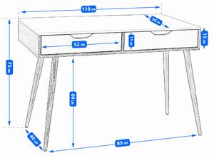 Dekorstudio Písací stôl v škandinávskom štýle s dvomi zásuvkami