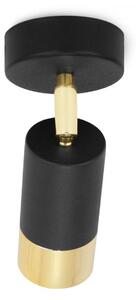 Stropné svietidlo HUGO, 1x čierne/zlaté kovové tienidlo, (možnosť polohovania)