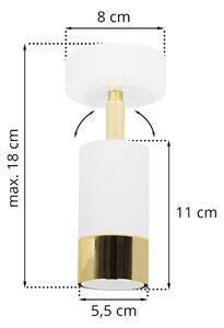 Bodové svietidlo Hugo, 1x biele/zlaté kovové tienidlo, (možnosť polohovania)