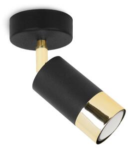 Bodové svietidlo Hugo, 1x čierne/zlaté kovové tienidlo, (možnosť polohovania)