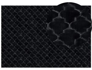 Koberec z umelej zajačej kožušiny čierny 160 x 230 cm umelá polyesterová kožušina mäkký huňatý so vzorom a vysokým vlasom